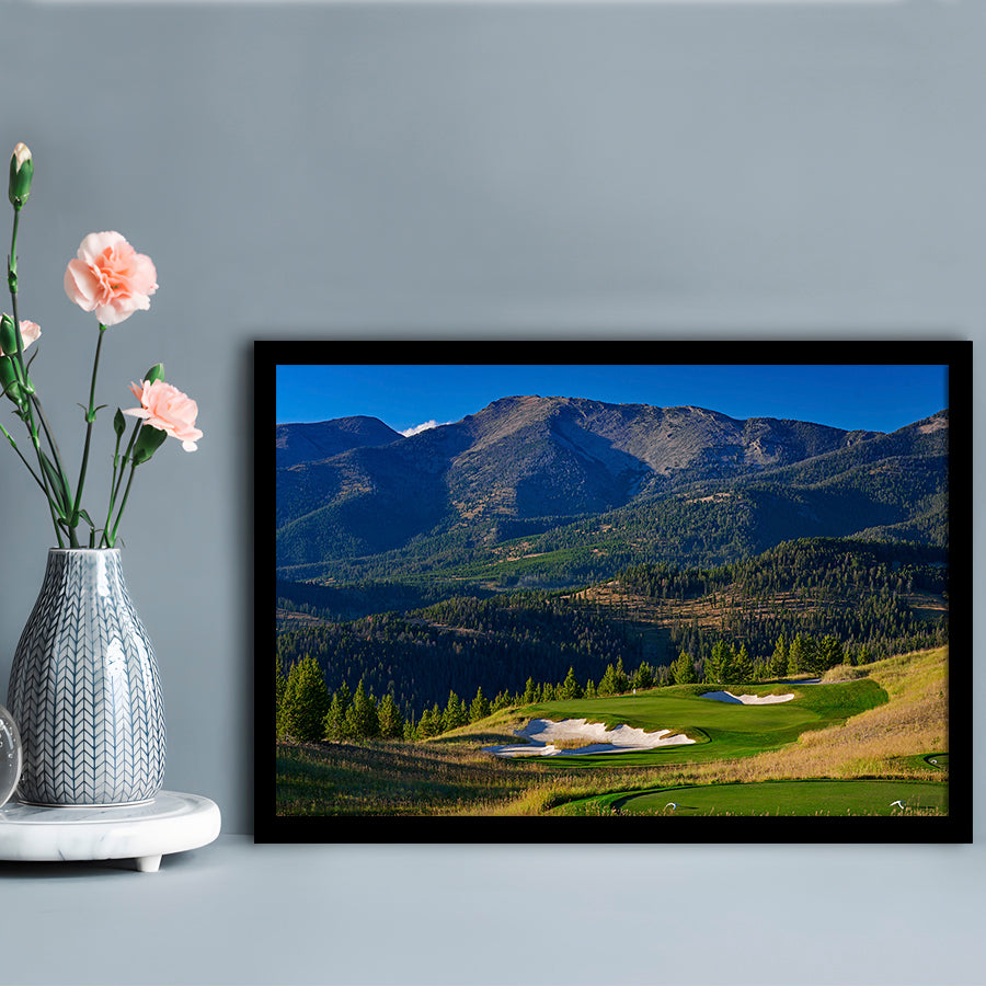 Moonlight Basin Golf Club, The Reserve Course Hole 11, Montana, Framed Art Print Wall Decor, Picture Framed