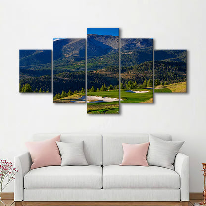 Moonlight Basin Golf Club, The Reserve Course Hole 11, Montana, Golf Art Print, 5 Pieces Mixed Canvas Print Wall Art