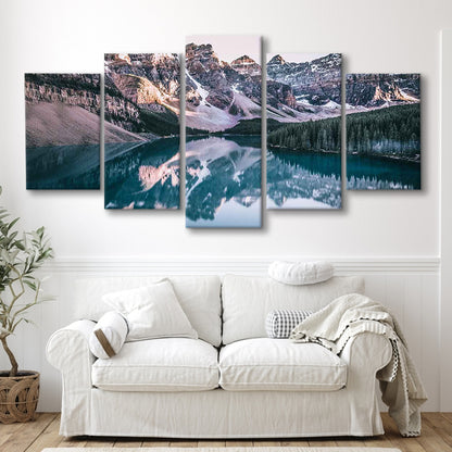 Moraine Lake Canvas Print, Moraine Lake Wall Decor, Banff National Park Poster, 5 Piece Large Cavas Print Wall Art