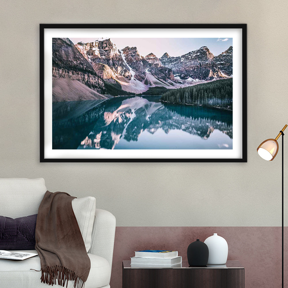 Moraine Lake Art Print, Moraine Lake Wall Decor, Banff National Park, Lake Artwork, Framed Art Print White Border