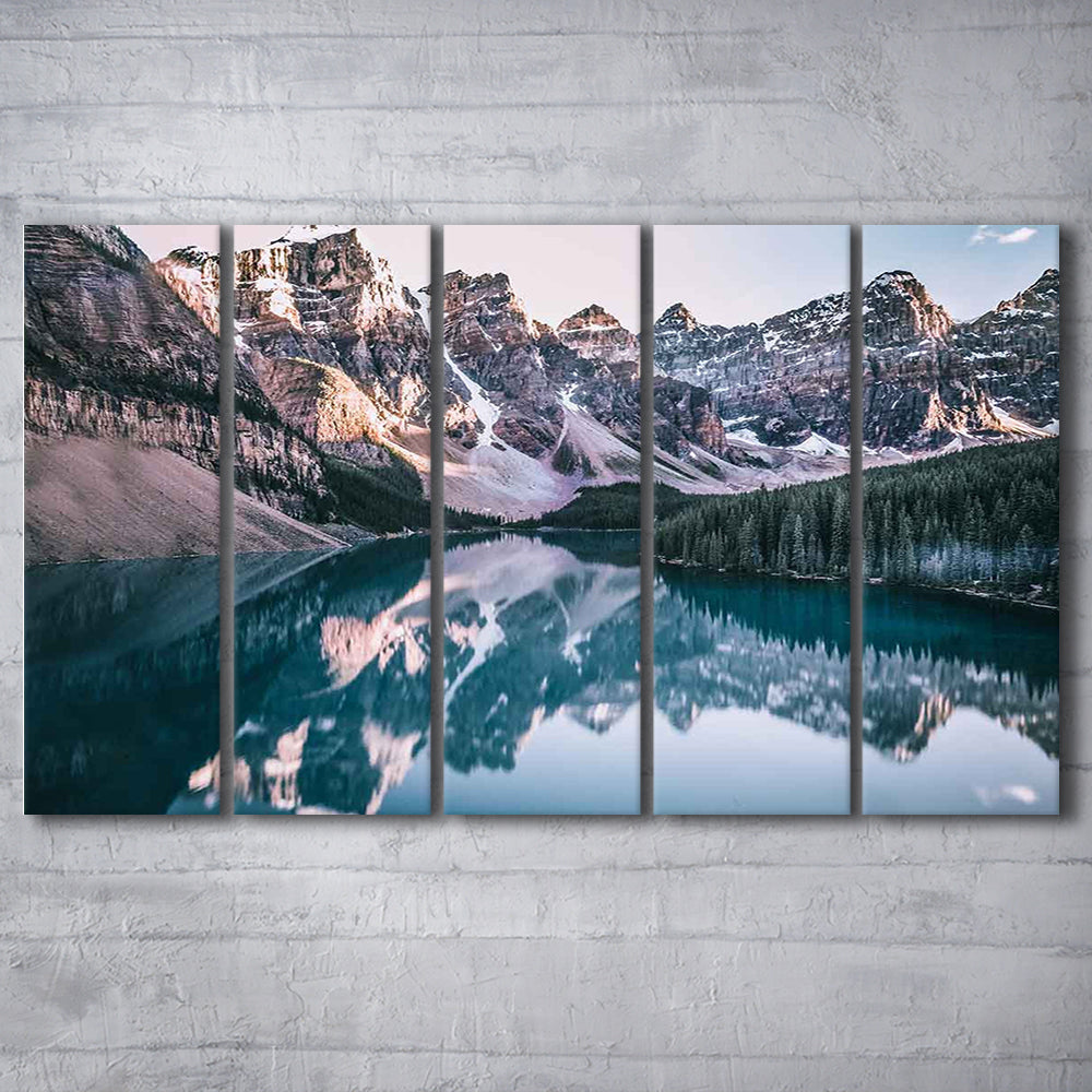 Moraine Lake Canvas Print, Moraine Lake Wall Decor, Banff National Park, 5 Piece B Extra Large Cavas Print Wall Art Decor