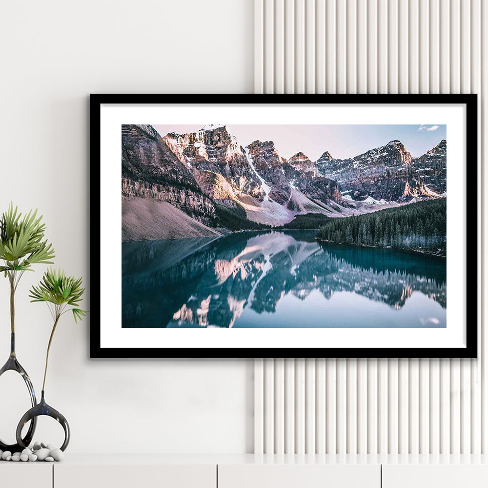 Moraine Lake Art Print, Moraine Lake Wall Decor, Banff National Park, Lake Artwork, Framed Art Print White Border