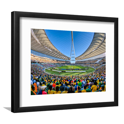 Moses Mabhida Stadium, Stadium Canvas, Sport Art, Fan Gifts, White Border Framed Art Print Wall Decor