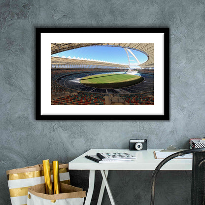 Moses Mabhida Stadium, Stadium Canvas, Sport Art, Gift for him, White Border Framed Art Print Wall Decor