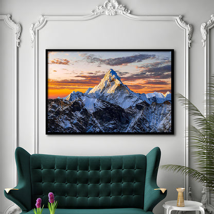 Mount Everest Wall Art,Stunning Mountain Art Prints For Adventurous Wall Decor, Framed Art Print, Picture Framed