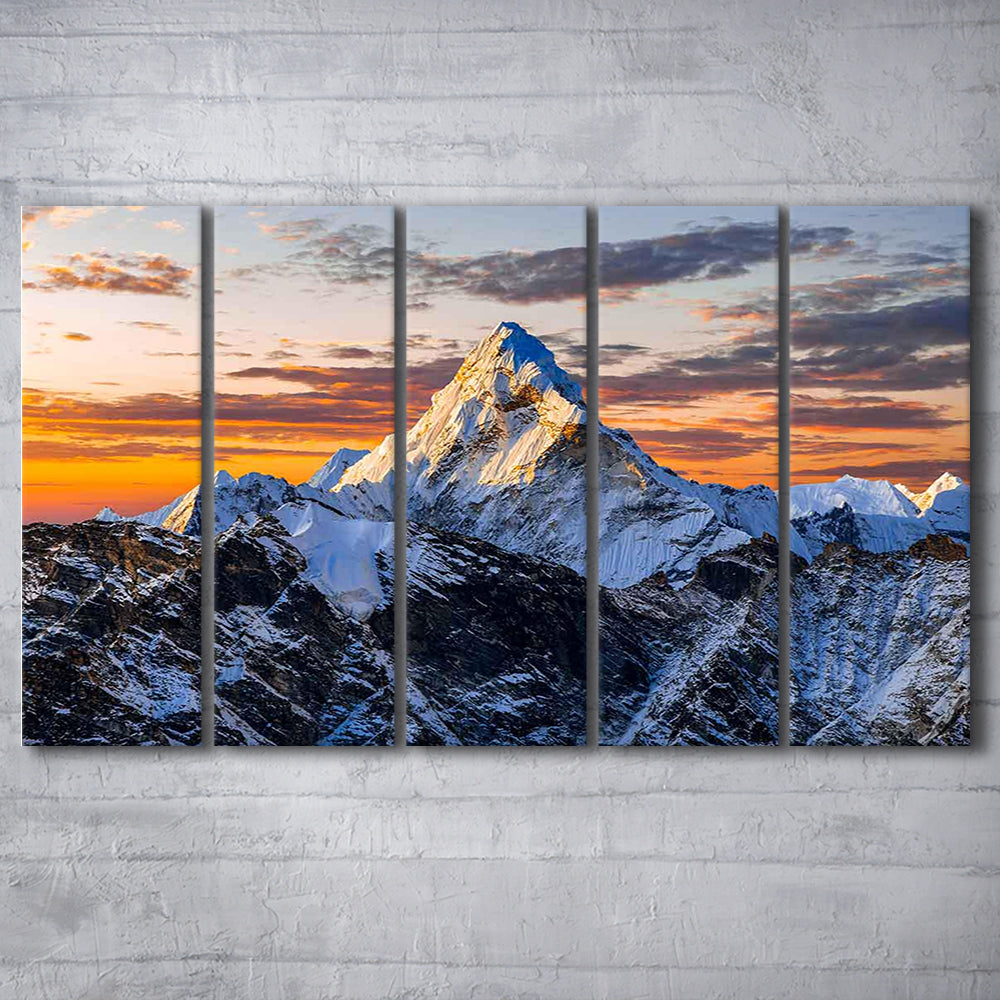 Mount Everest Wall Art,Stunning Mountain Canvas Print for Adventurous, 5 Piece B Extra Large Cavas Print Wall Art Decor