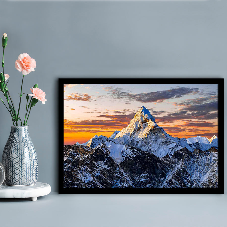 Mount Everest Wall Art,Stunning Mountain Art Prints For Adventurous Wall Decor, Framed Art Print, Picture Framed