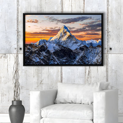 Mount Everest Wall Art,Stunning Mountain Canvas Print For Adventurous Wall Decor, Framed Cavas Print, Floating Frame