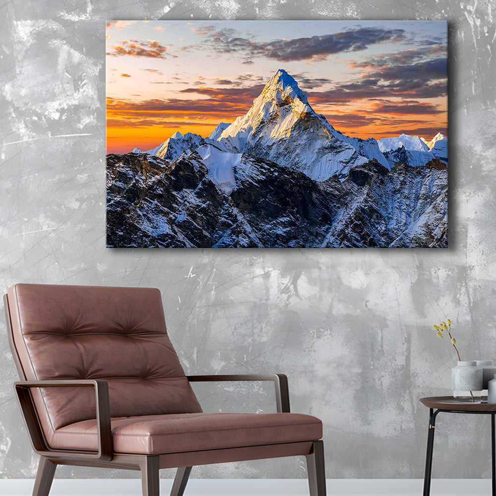 Mount Everest Wall Art,Stunning Mountain Canvas Print for Adventurous Wall Decor, Cavas Print Wall Art Hom Decor