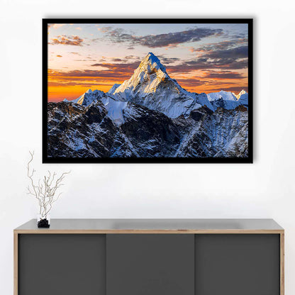Mount Everest Wall Art,Stunning Mountain Art Prints For Adventurous Wall Decor, Framed Art Print, Picture Framed
