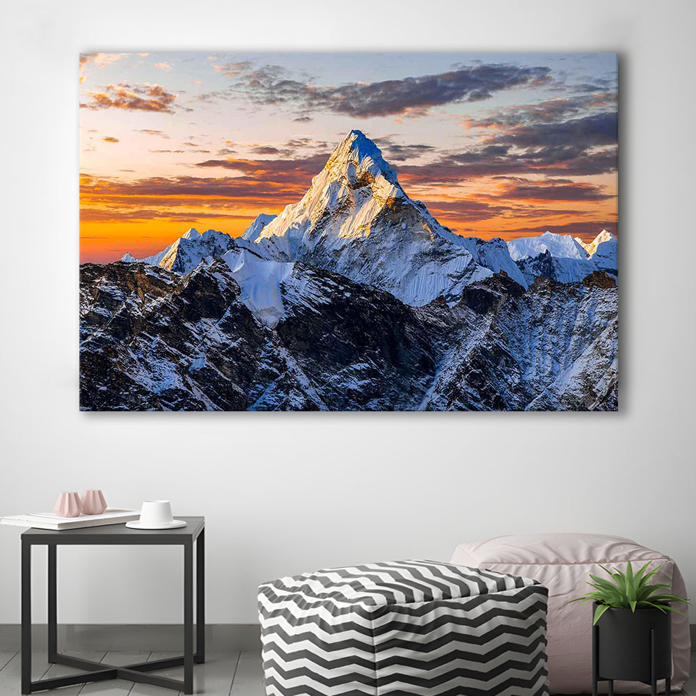 Mount Everest Wall Art,Stunning Mountain Canvas Print for Adventurous Wall Decor, Cavas Print Wall Art Hom Decor