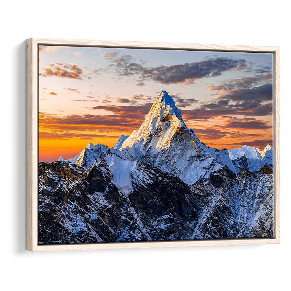 Mount Everest Wall Art,Stunning Mountain Canvas Print For Adventurous Wall Decor, Framed Cavas Print, Floating Frame