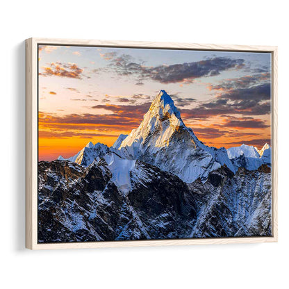 Mount Everest Wall Art,Stunning Mountain Canvas Print For Adventurous Wall Decor, Framed Cavas Print, Floating Frame