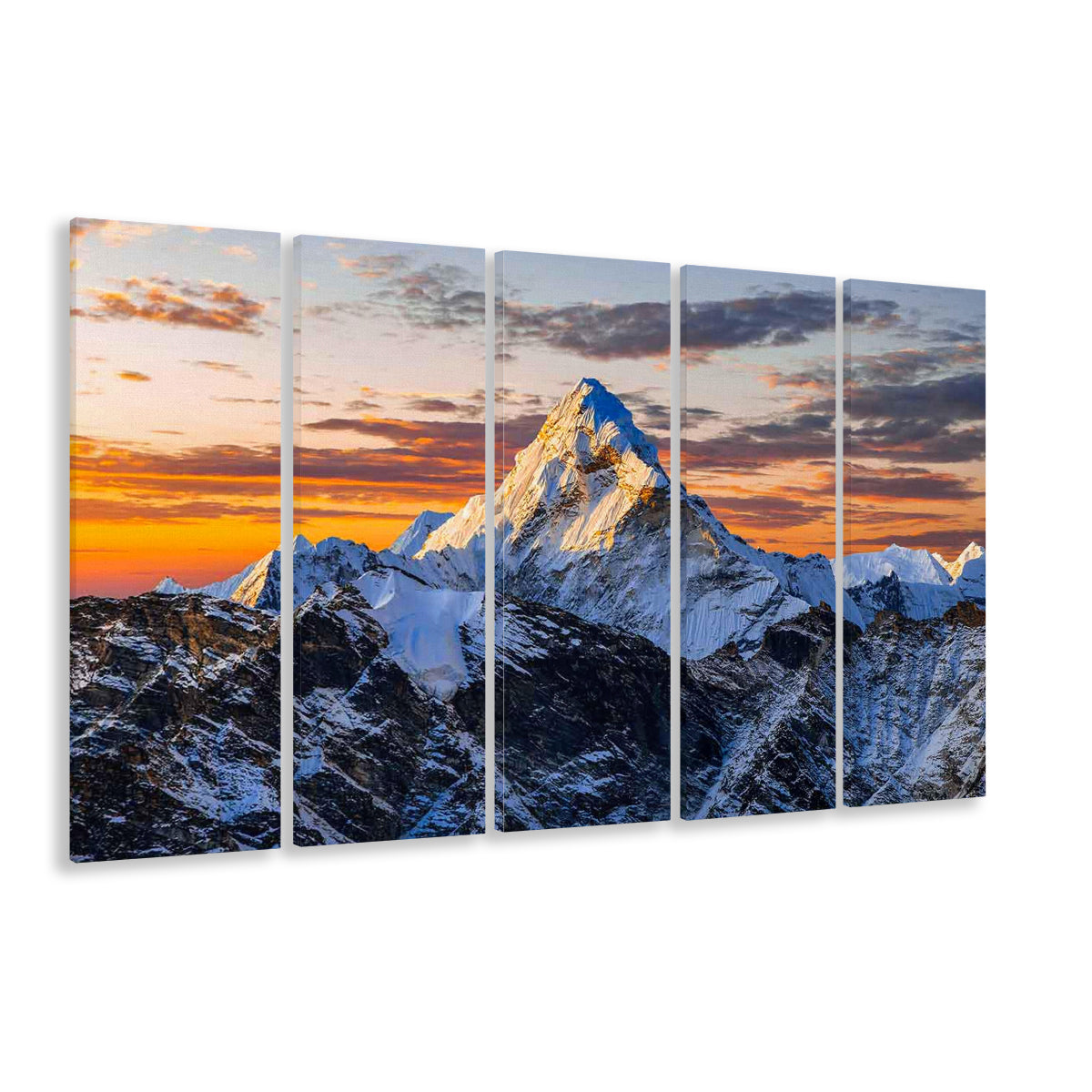 Mount Everest Wall Art,Stunning Mountain Canvas Print for Adventurous, 5 Piece B Extra Large Cavas Print Wall Art Decor