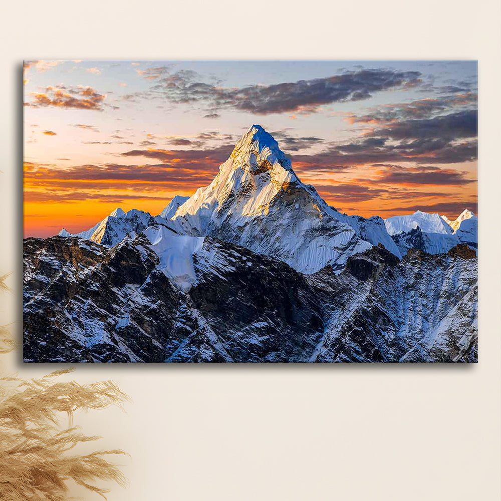 Mount Everest Wall Art,Stunning Mountain Canvas Print for Adventurous Wall Decor, Cavas Print Wall Art Hom Decor