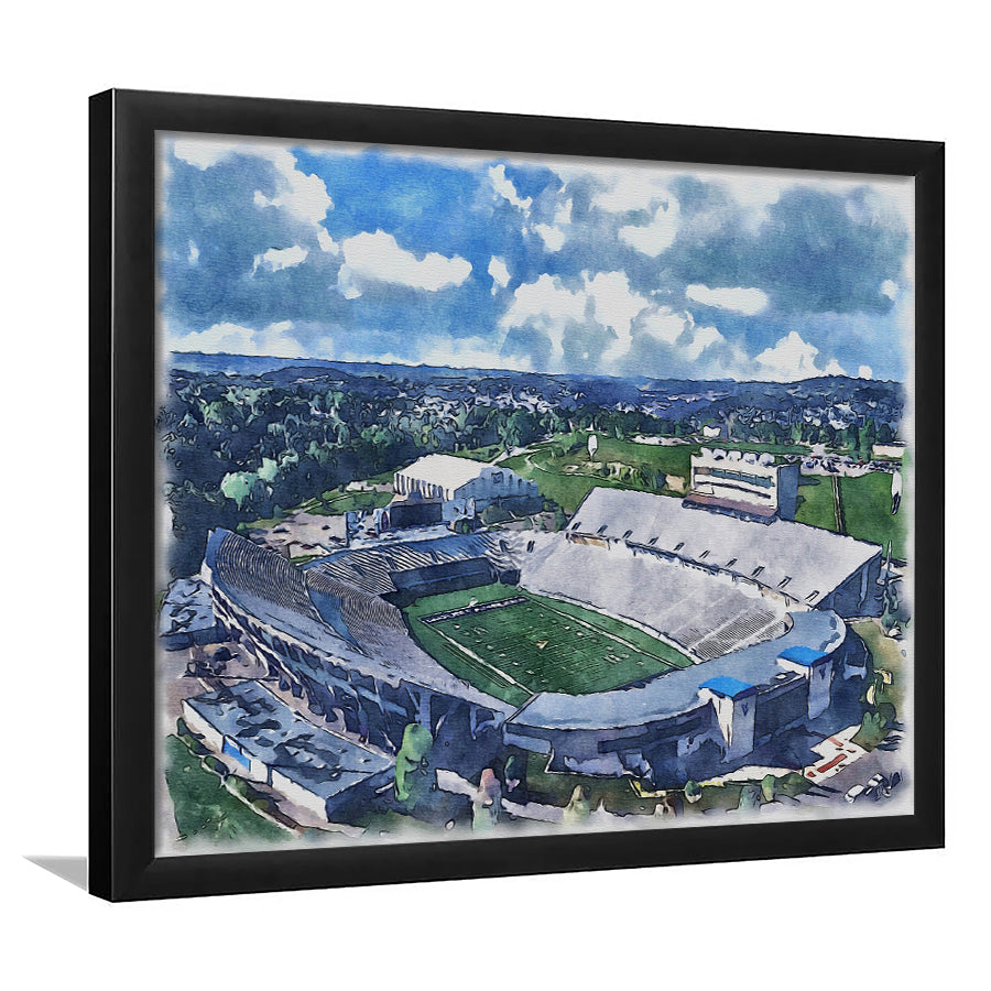 Mountaineer Field, Milan Puskar Painting Stadium Watercolor, Sport Gift Art, Framed Art Print Wall Decor