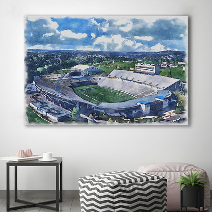 Mountaineer Field, Milan Puskar Painting Stadium Watercolor, Sport Art, Gifts for him, Canvas Print Wall Art
