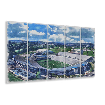 Mountaineer Field, Milan Puskar Painting Stadium Watercolor, Sport Art, Extra Large Canvas Print Wall Art