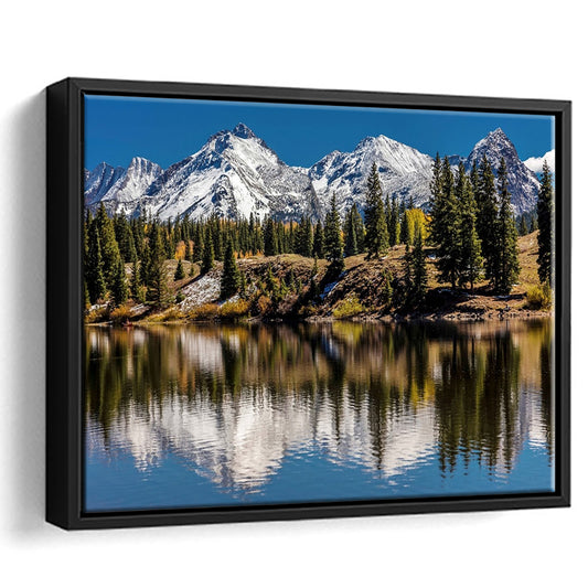 Mountains Colorado Canvas Wall Art, Framed Cavas Print, Floating Frame
