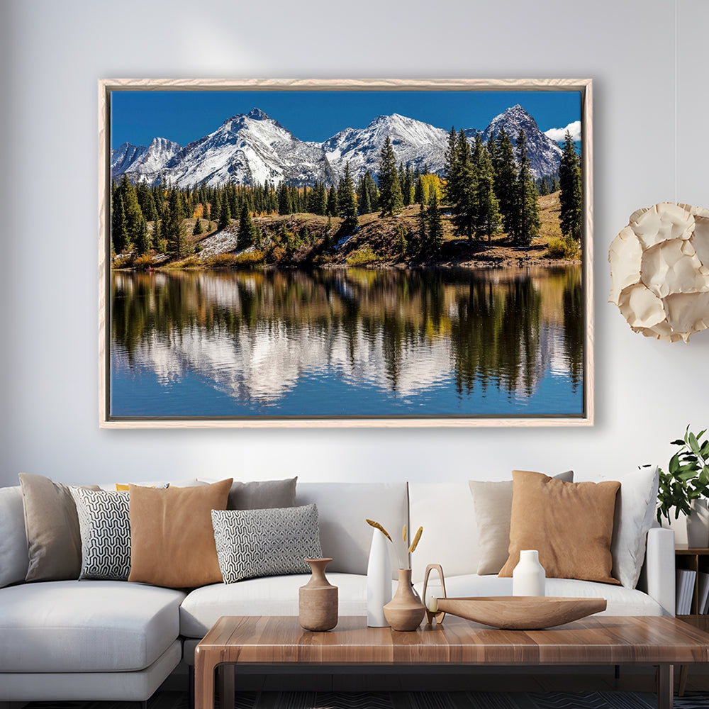 Mountains Colorado Canvas Wall Art, Framed Cavas Print, Floating Frame