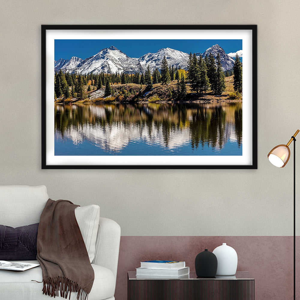 Mountains Colorado Wall Art, Framed Art Print White Border, Framed Picture