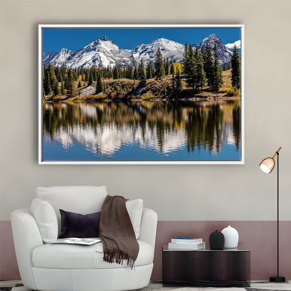 Mountains Colorado Canvas Wall Art, Framed Cavas Print, Floating Frame