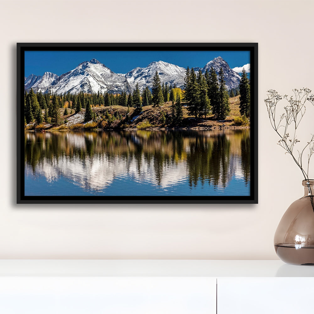 Mountains Colorado Canvas Wall Art, Framed Cavas Print, Floating Frame