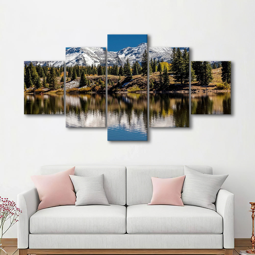 Mountains Colorado Canvas Wall Art, 5 Piece Large Cavas Print Wall Art