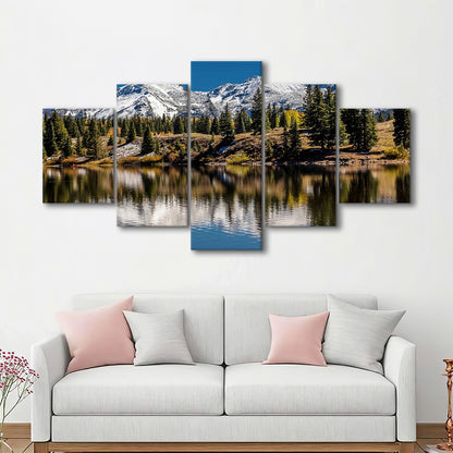 Mountains Colorado Canvas Wall Art, 5 Piece Large Cavas Print Wall Art