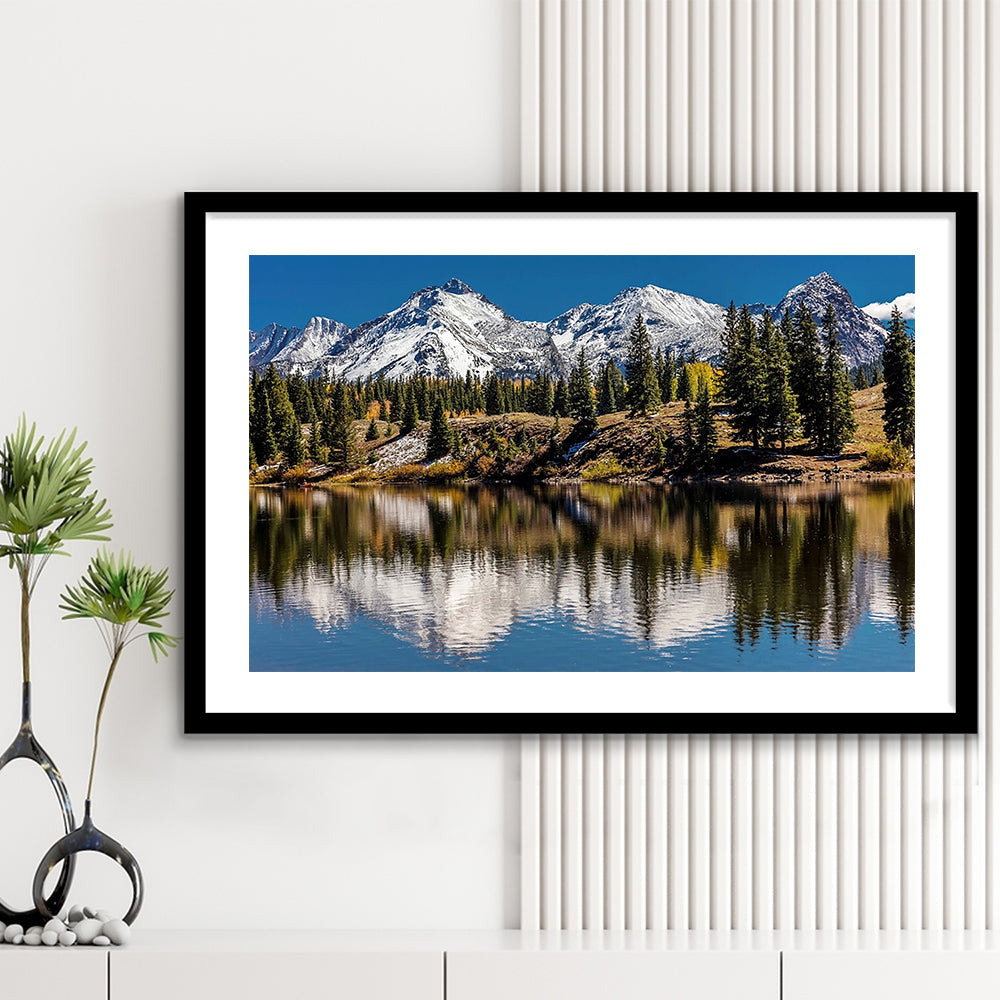 Mountains Colorado Wall Art, Framed Art Print White Border, Framed Picture