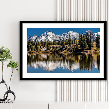 Mountains Colorado Wall Art, Framed Art Print White Border, Framed Picture