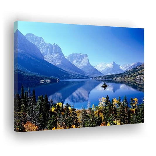 Mountains Glacier National Park MT Large Stretched Canvas, Cavas Print Wall Art Hom Decor