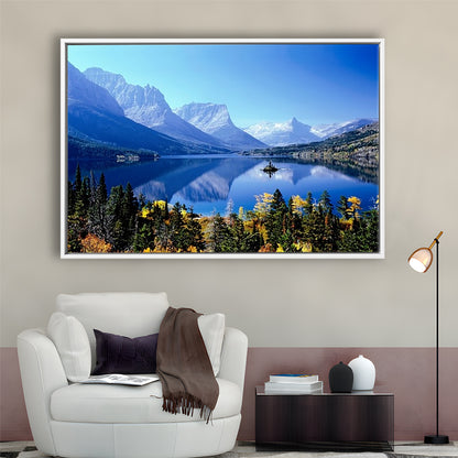 Mountains Glacier National Park Mt Large Stretched Canvas, Framed Cavas Print, Floating Frame