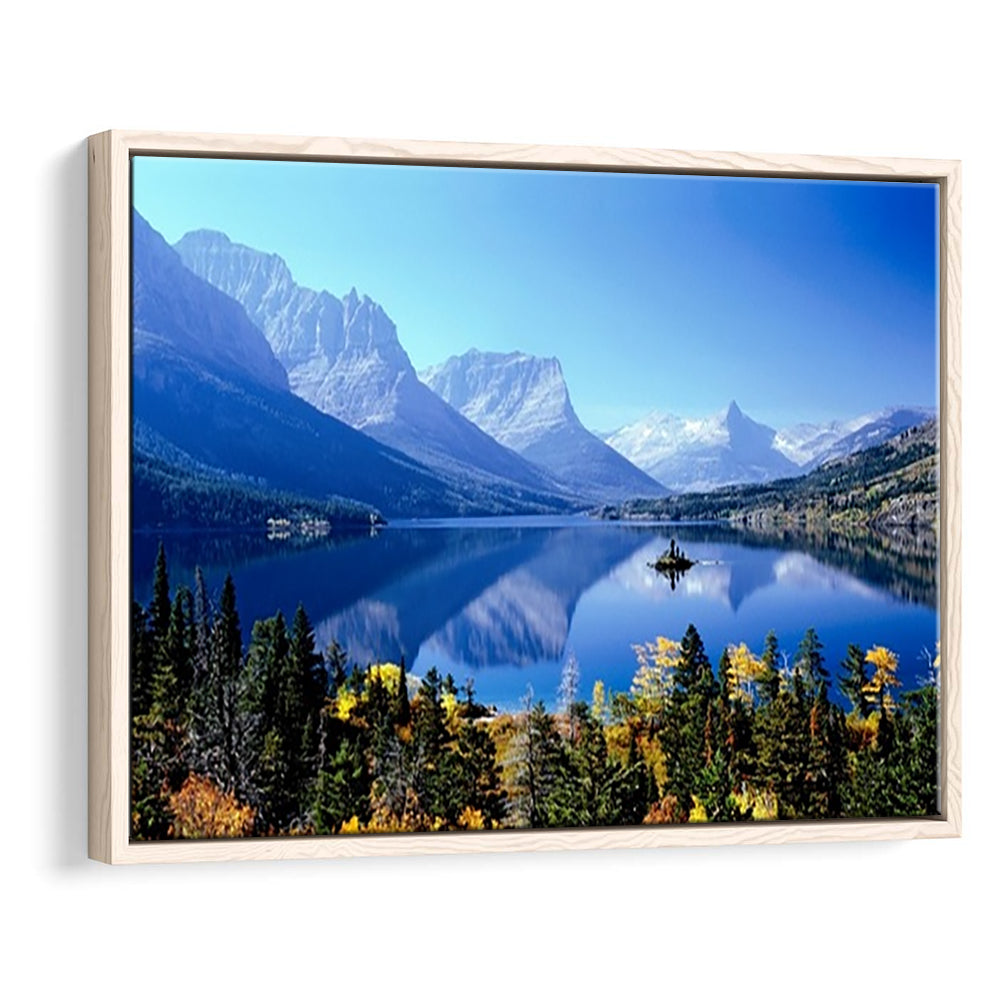 Mountains Glacier National Park Mt Large Stretched Canvas, Framed Cavas Print, Floating Frame