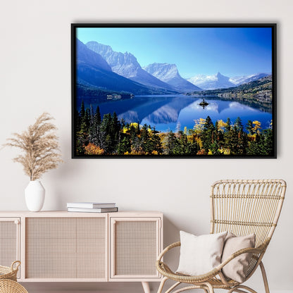 Mountains Glacier National Park Mt Large Stretched Canvas, Framed Cavas Print, Floating Frame