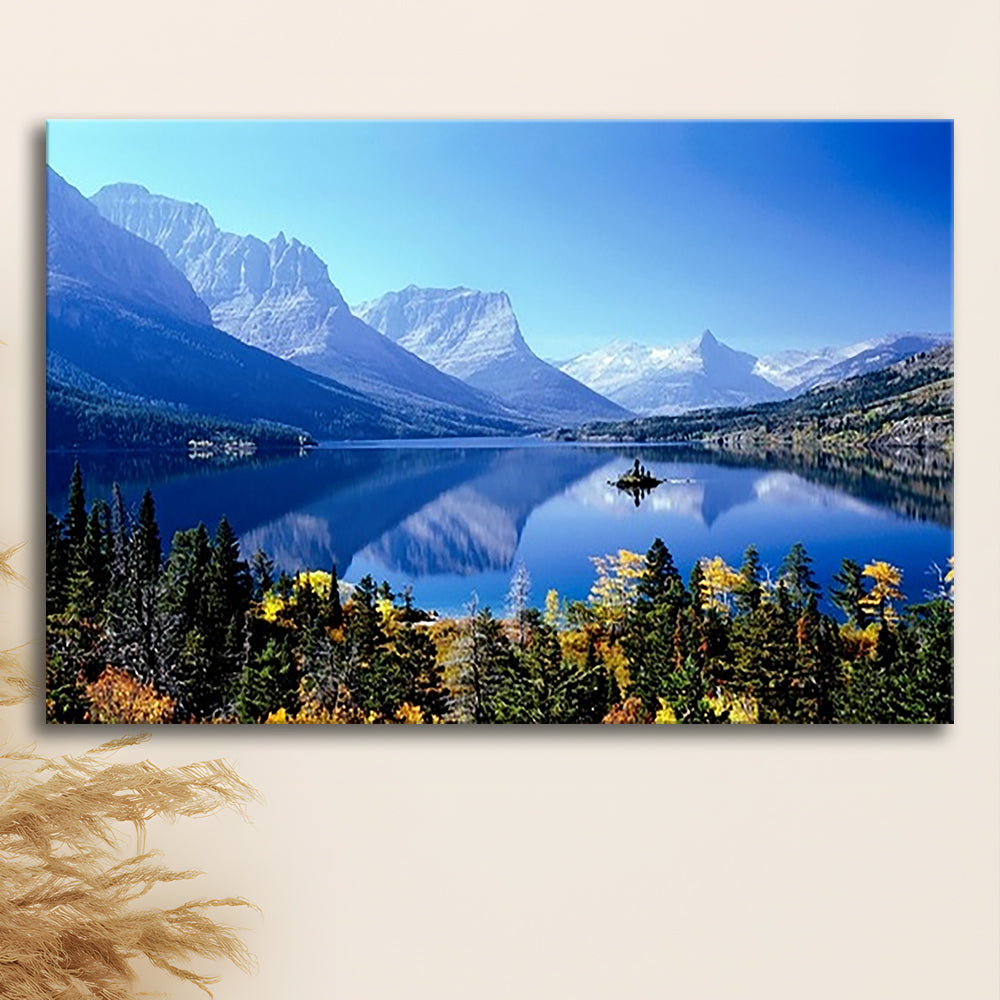 Mountains Glacier National Park MT Large Stretched Canvas, Cavas Print Wall Art Hom Decor