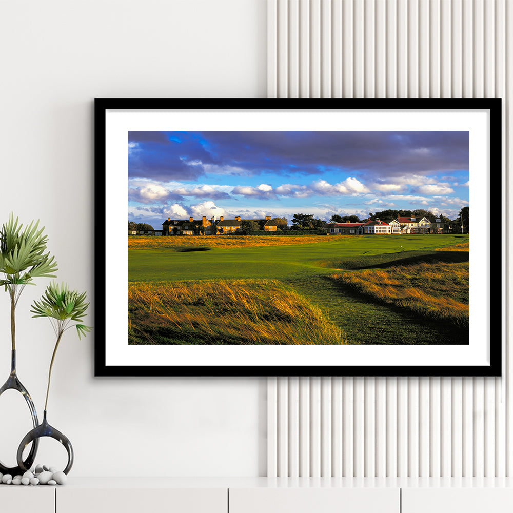 Muirfield Golf Club Hole 18, Gullane, Scotland, Goft Art Print, Framed Art Print White Border Wall Decor