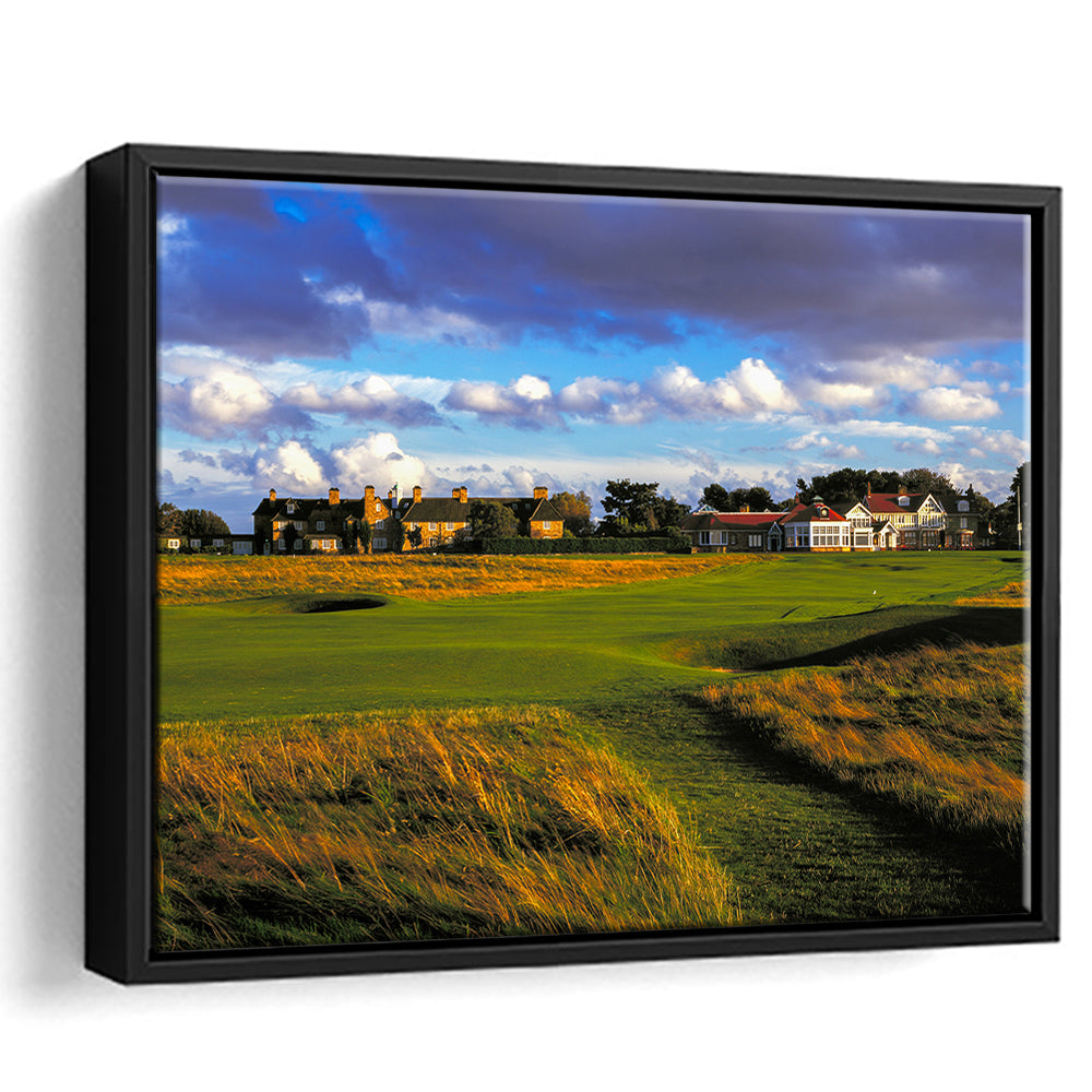 Muirfield Golf Club Hole 18, Gullane, Scotland, Floating Framed Canvas Print Wall Art