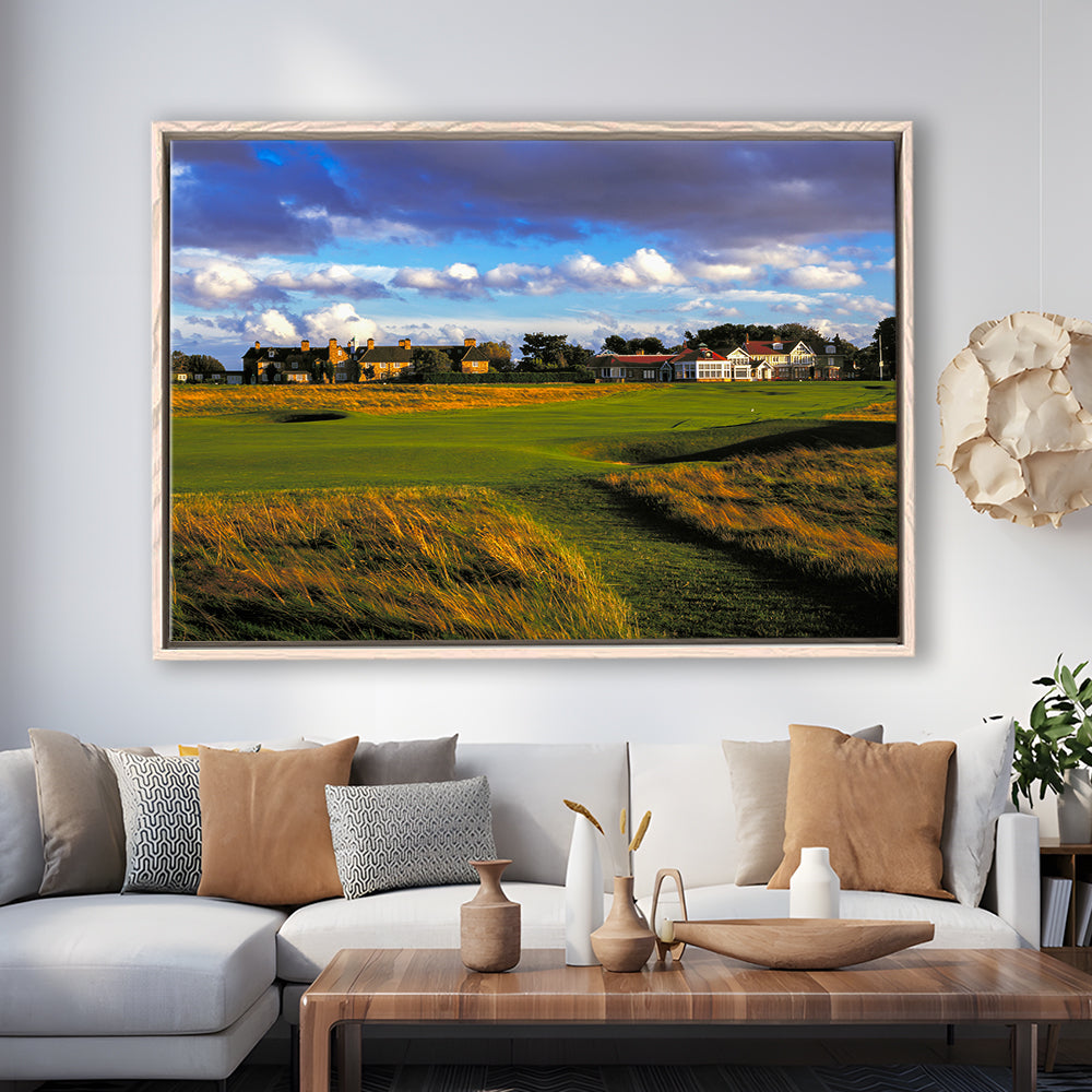 Muirfield Golf Club Hole 18, Gullane, Scotland, Floating Framed Canvas Print Wall Art