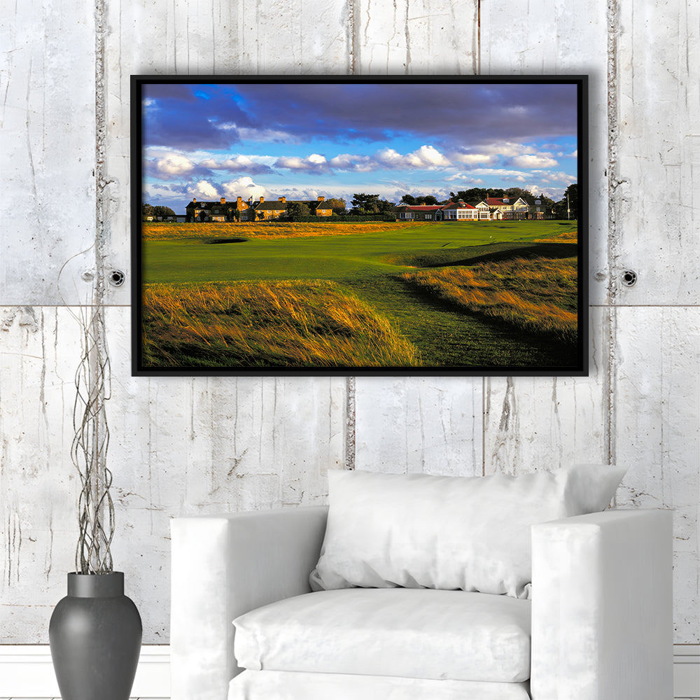 Muirfield Golf Club Hole 18, Gullane, Scotland, Floating Framed Canvas Print Wall Art