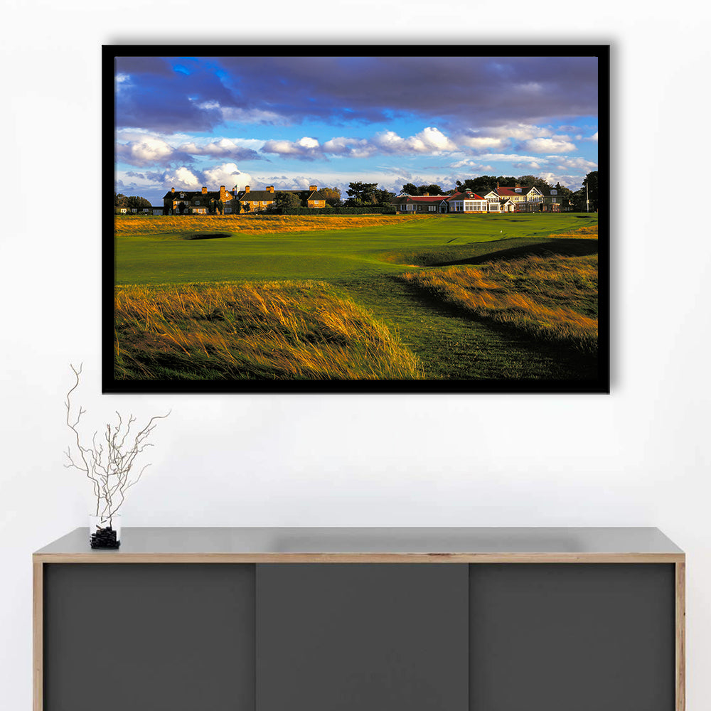Muirfield Golf Club Hole 18, Gullane, Scotland, Framed Art Print Wall Decor, Picture Framed
