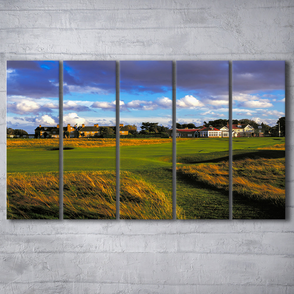 Muirfield Golf Club Hole 18, Gullane, Scotland, Golf Art Print, Extra Large Canvas Print Wall Art