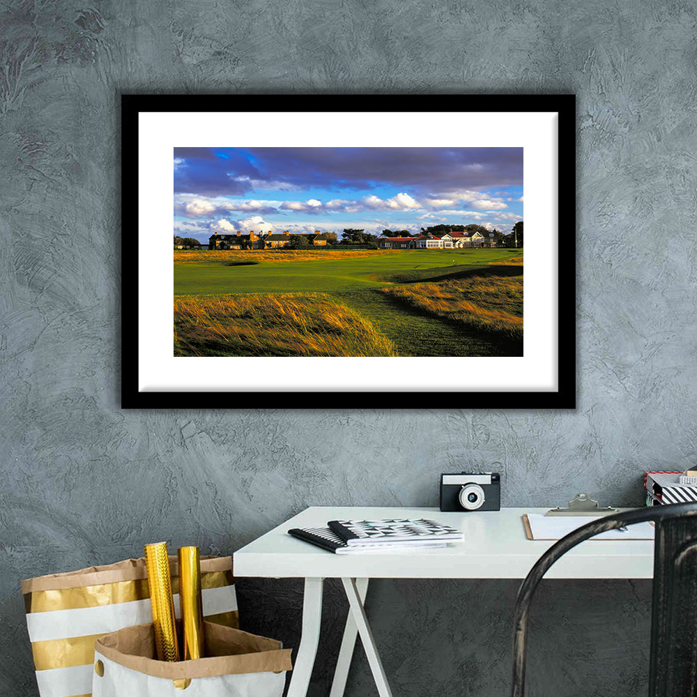Muirfield Golf Club Hole 18, Gullane, Scotland, Goft Art Print, Framed Art Print White Border Wall Decor