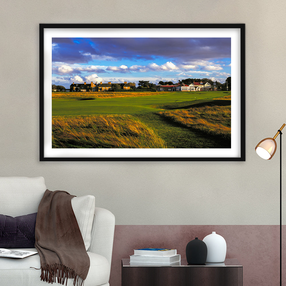 Muirfield Golf Club Hole 18, Gullane, Scotland, Goft Art Print, Framed Art Print White Border Wall Decor