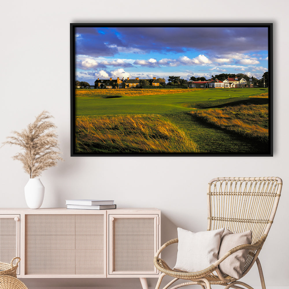 Muirfield Golf Club Hole 18, Gullane, Scotland, Floating Framed Canvas Print Wall Art