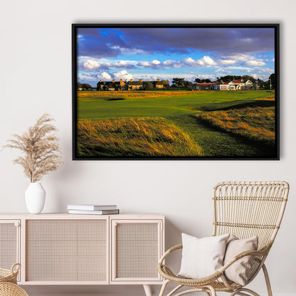 Muirfield Golf Club Hole 18, Gullane, Scotland, Floating Framed Canvas Print Wall Art