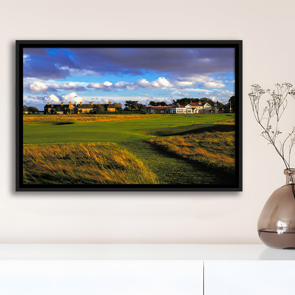 Muirfield Golf Club Hole 18, Gullane, Scotland, Floating Framed Canvas Print Wall Art
