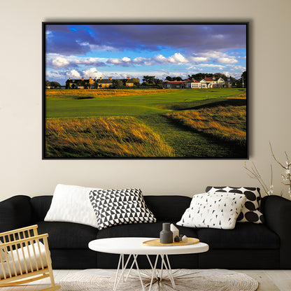 Muirfield Golf Club Hole 18, Gullane, Scotland, Floating Framed Canvas Print Wall Art