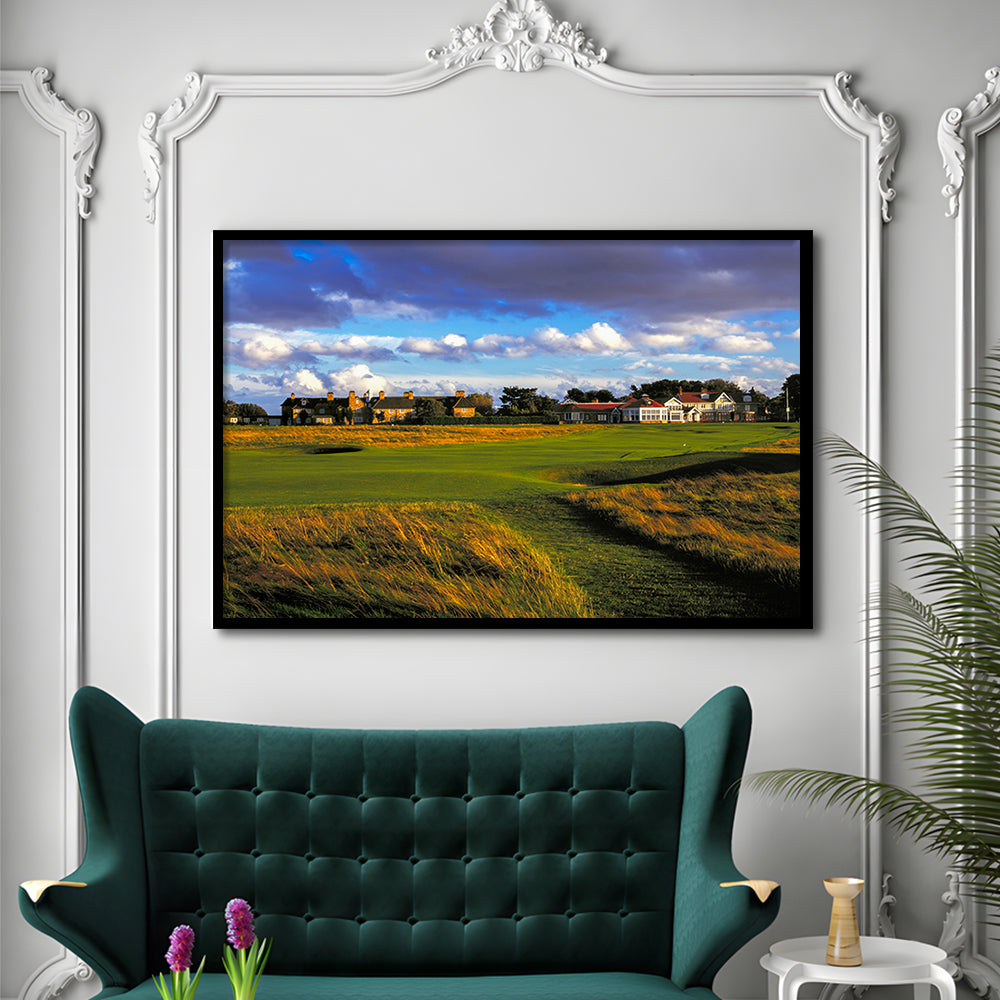 Muirfield Golf Club Hole 18, Gullane, Scotland, Framed Art Print Wall Decor, Picture Framed