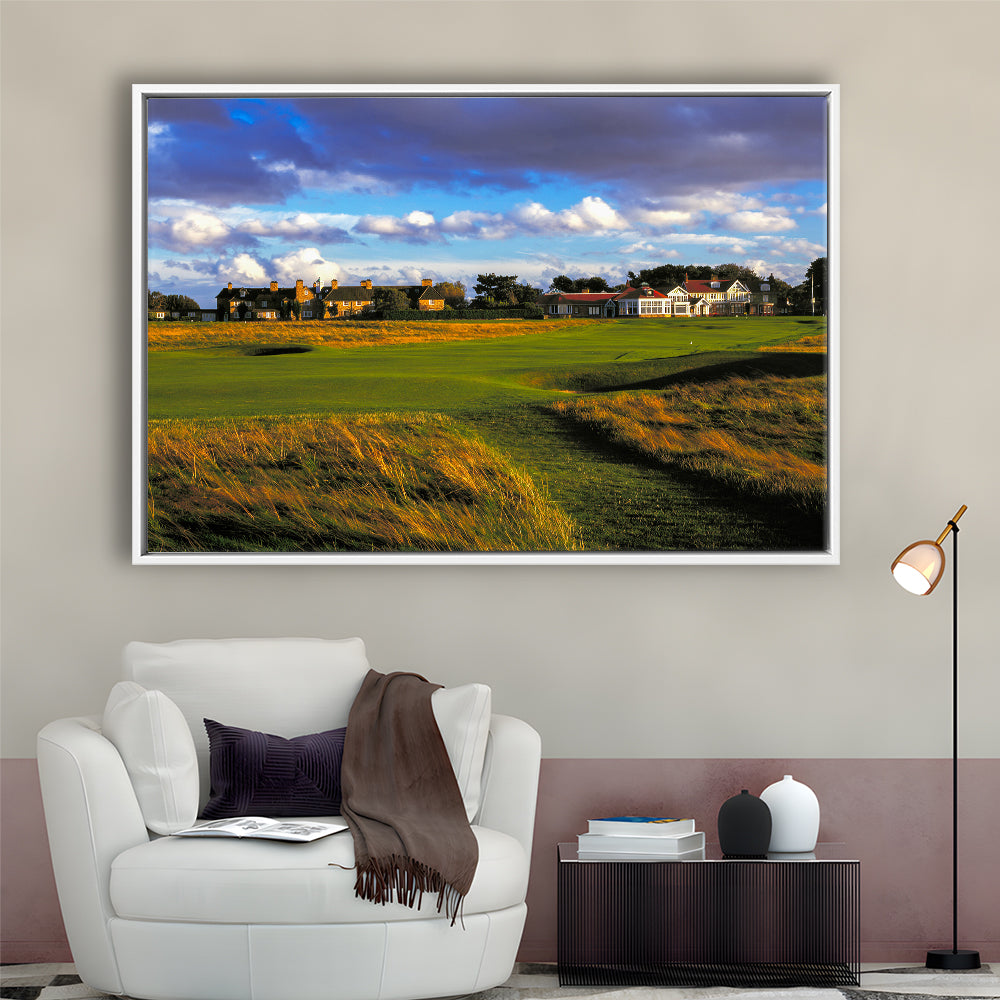 Muirfield Golf Club Hole 18, Gullane, Scotland, Floating Framed Canvas Print Wall Art